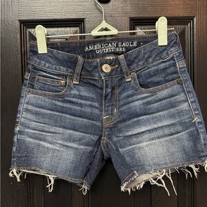 American Eagle Outfitters Distressed Blue Jean Shorts